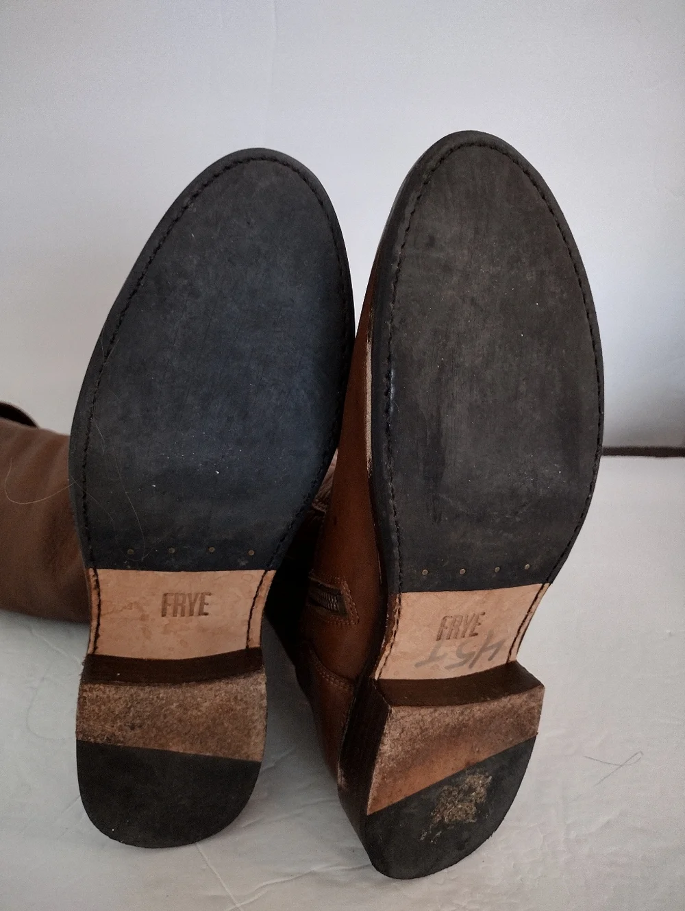 Frye Shirley Over The Knees Boots Size 7.5 Brown Leather Thigh High Fold Over - Picture 13 of 16